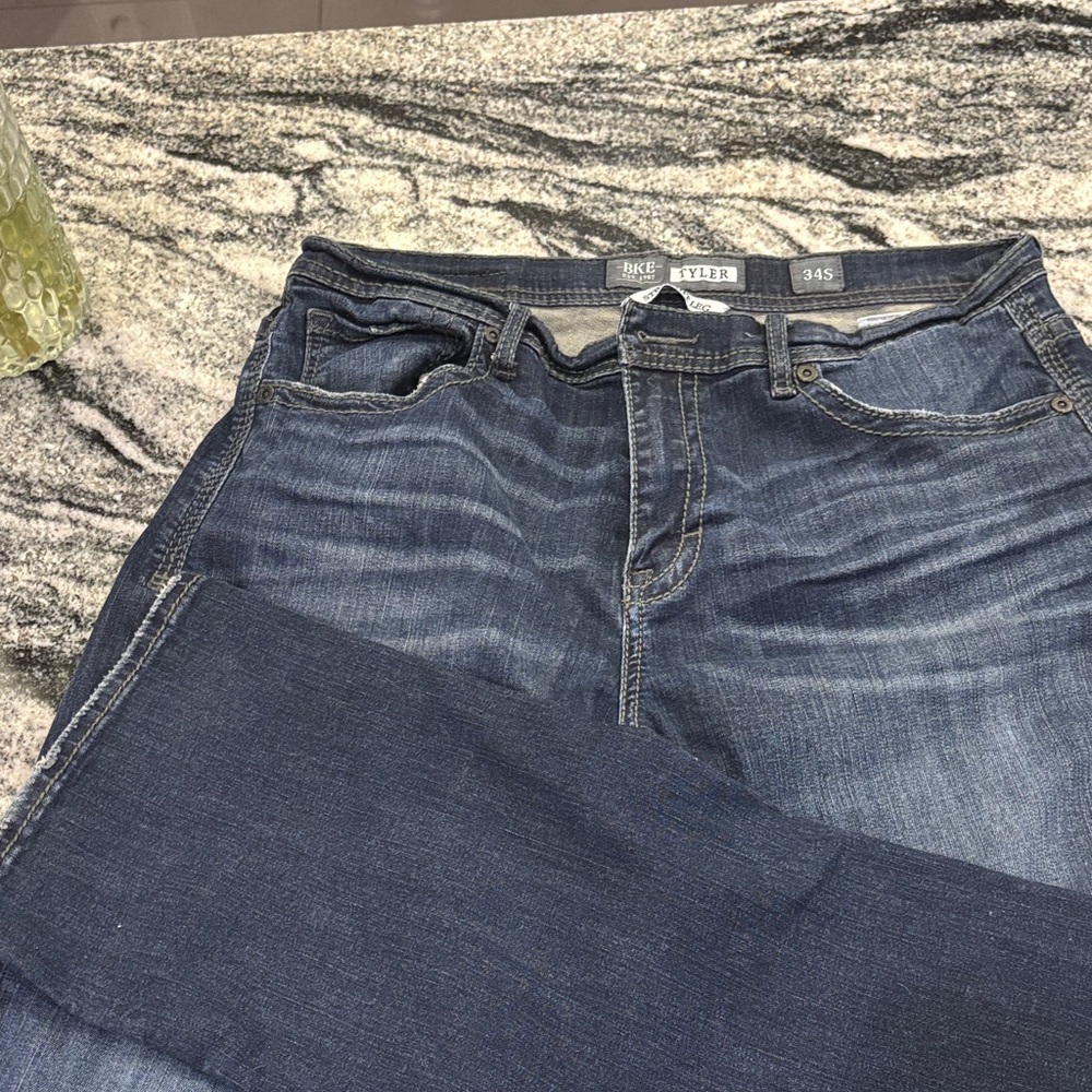 BKE Men's Straight Jeans - Dark Blue